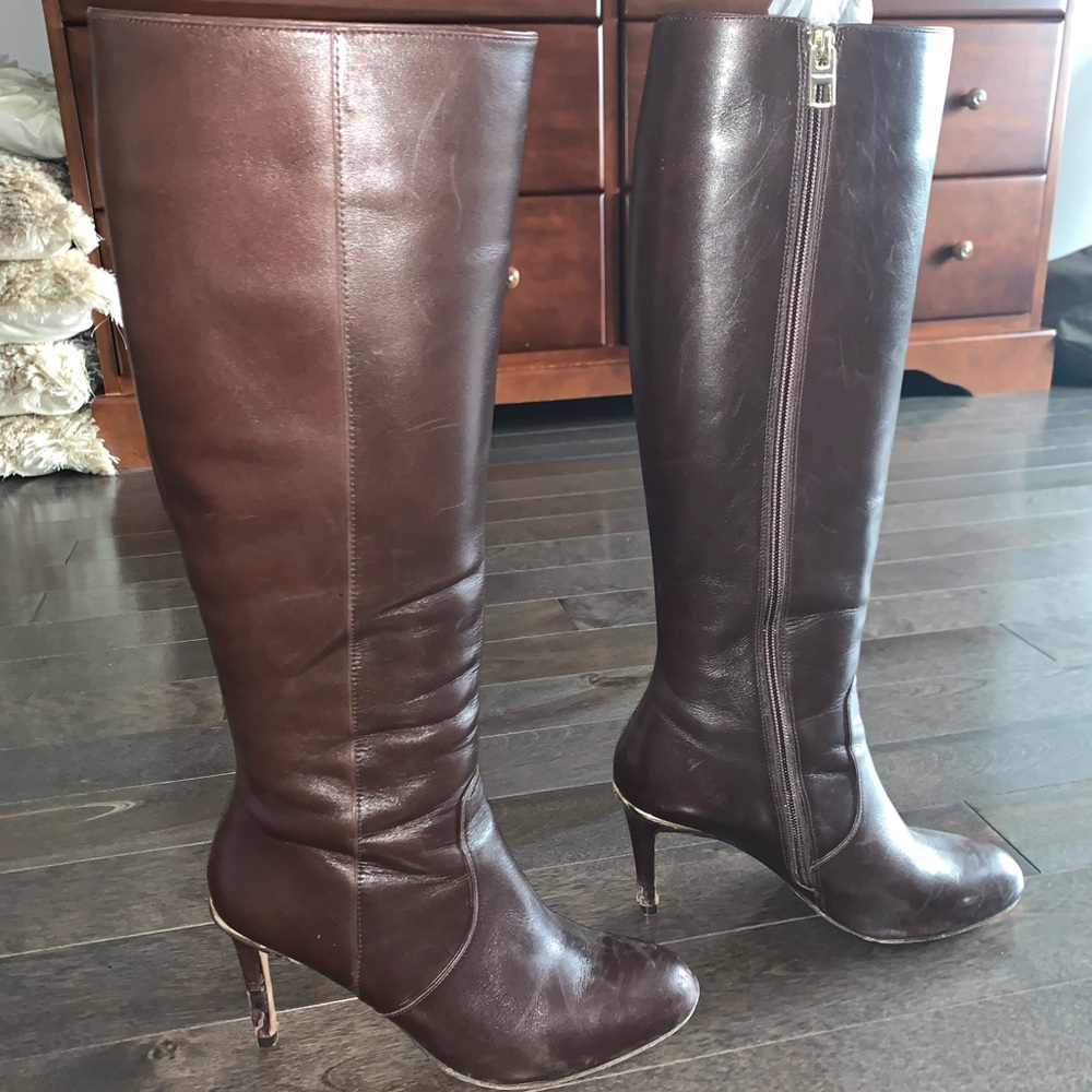 Brown coach boots
